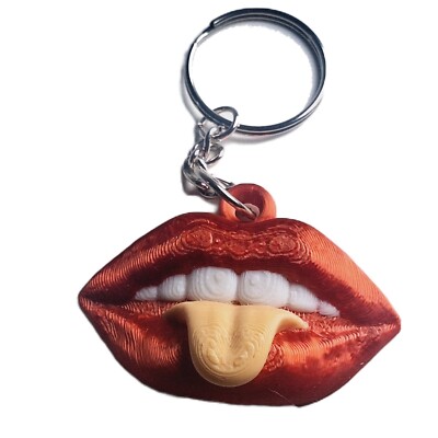 Fleximech Sexy Red Lips & Tongue Chic Keychain Backpack Charm