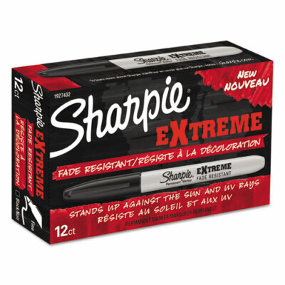 Sharpie 1927432 Extreme Marker Fine Point Black, Includes 12 black markers