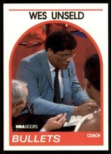 1989-90 NBA HOOPS - Head Coach Card - WES UNSELD #53 😎 Washington Bullets 🤩