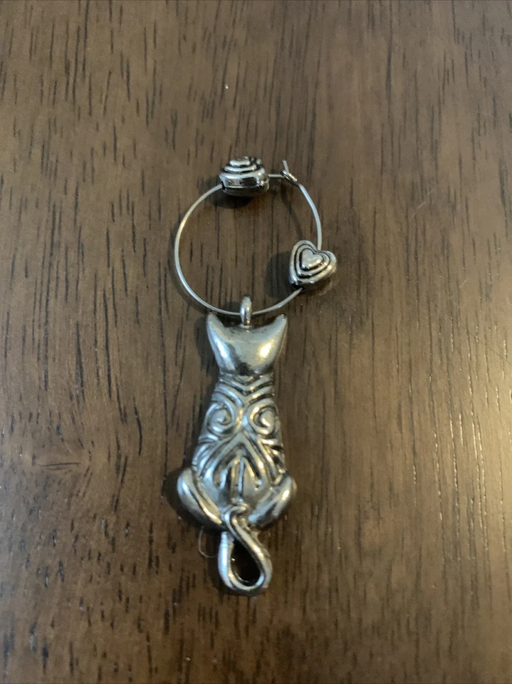 Dijes de vino para gatos, dijes de vino para gatitos, dijes de vino felino, me encantan los dijes de vino para gatos Foto 3 de 4