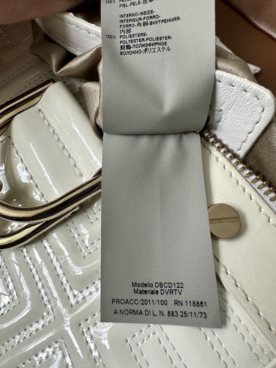 Authentic Gianni Versace white quilted patent leather “snap out of