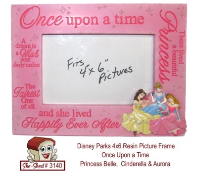 Disney Parks Princess 4x6 Photo Frame Belle Cinderella Aurora Disney World VGC