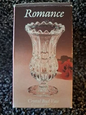 Vintage Crystal Bud Vase w/ Box, Vienna Motif #314102, Zojecar Yugoslavia 24%PbO