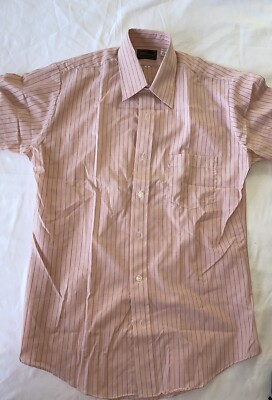 Vintage Ultimo USA shirt s/s dress casual 70s pink Poly sz S  15 Disco NOS new