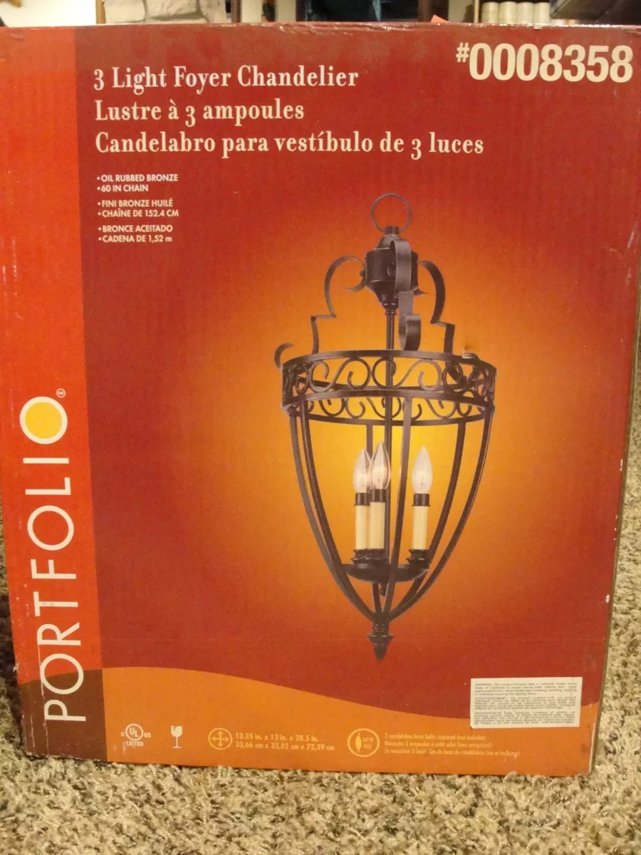 Portfolio 3 Light Foyer Chandelier Oil Rubbed Bronze