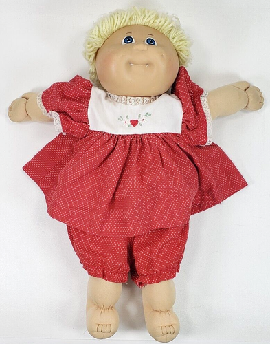 Cabbage Patch Doll Vintage 1978 1982 Signed on Butt 85 Blonde Hair blue Eyes