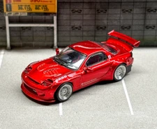 ZD Master 1:64 JDM Red RX7 FD Rocket Bunny Sports Model Diecast Metal Car BN
