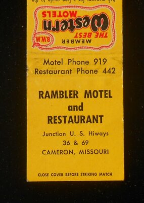 1950s Rambler Motel and Restaurant Best Western Phone 919 & 442 Hiway Cameron MO