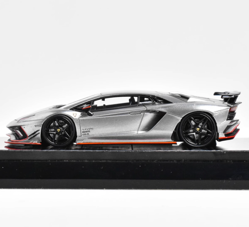 YM 1:64 Silver Aventador S Rowen Racing Sports Model Diecast Resin Car - Picture 12 of 18