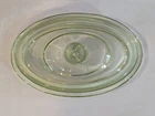 Vintage 30s Green Depression Glass LID ONLY  Refrigerator Dish Small Oval 6x4