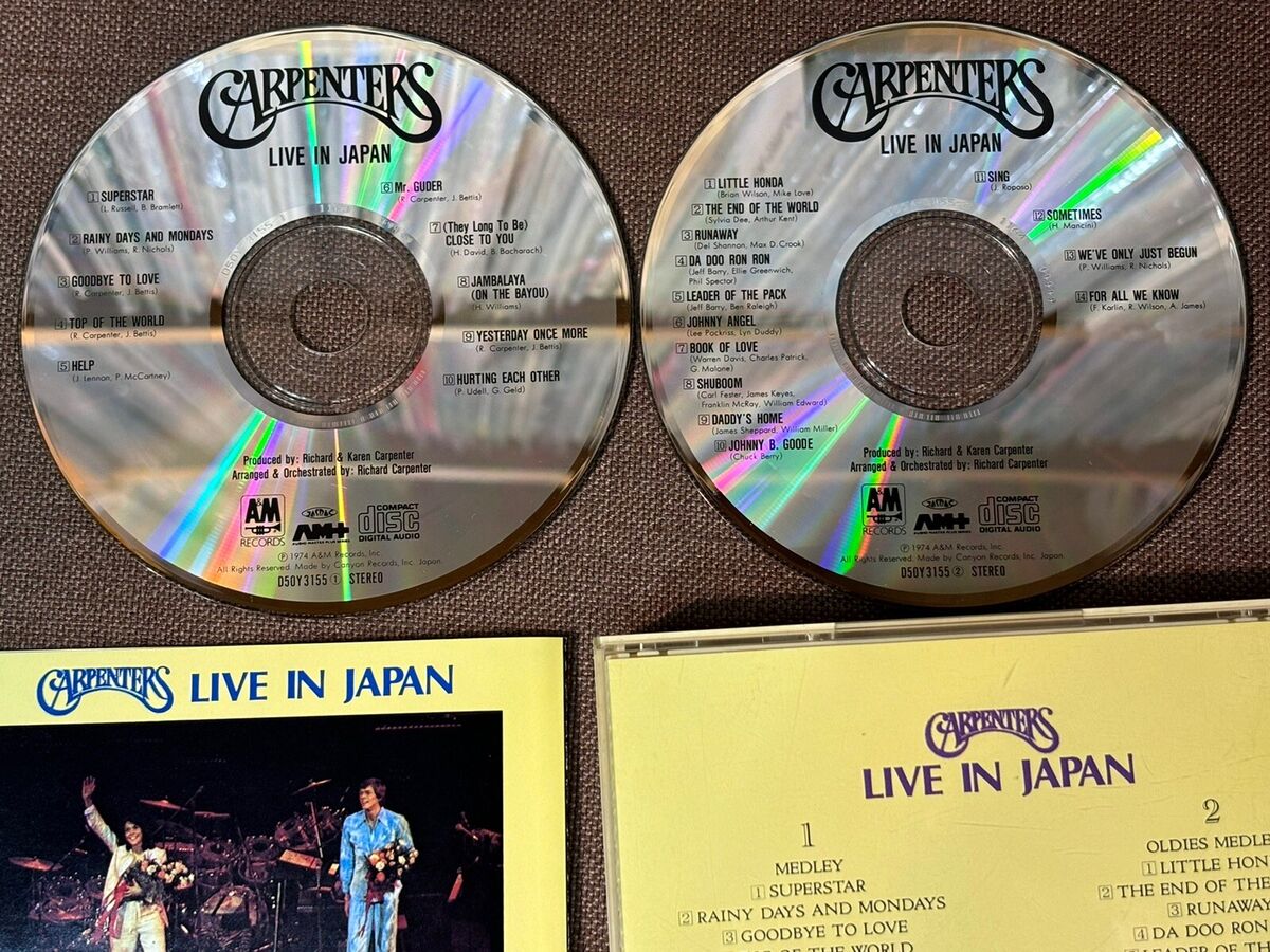 CARPENTERS Live In Japan JAPAN 2CD D50Y3155 w/ OBI + INSERT CARPENTERS Live In Japan JAPAN 2CD D50Y3155 w/ OBI + INSERT