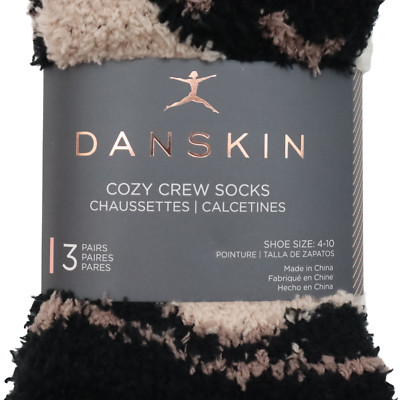 Danskin Women's Warm Crew Socks 3-Pack - Soft, Cozy & Comfy (Size 4-10)