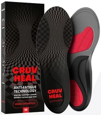 (New) Work Orthotic Insoles - Anti Fatigue Medium Arch Support Shoe Insert Me...