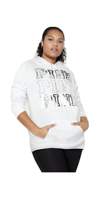 Pull Femme Victoria's Secret Taille L - Blanc, Sweat à Capuche En Molleton Doux (occasion)