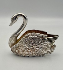 Vintage 1986 Godinger Silver Plate Swan Napkin Letter Holder Italy Ep Zinc