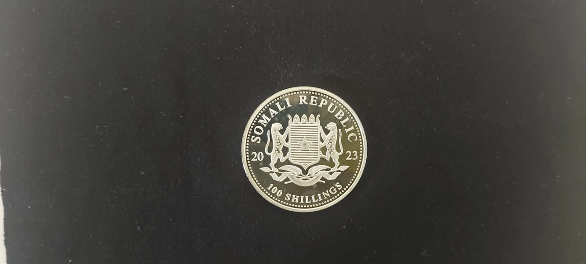 Moneda Plata 1 Onza Elefante de Somalia 2023 BU - African Wildlife 1 oz Silver