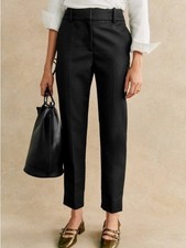 Sezane Gustavo Classic Black Tapered Trouser Pants Sz 42 US 10