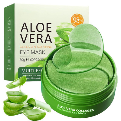 60 Stück Aloe Vera Augenpads,Eye Patches Mit Hyaluron,Hydrogel Augenpads Gegen A