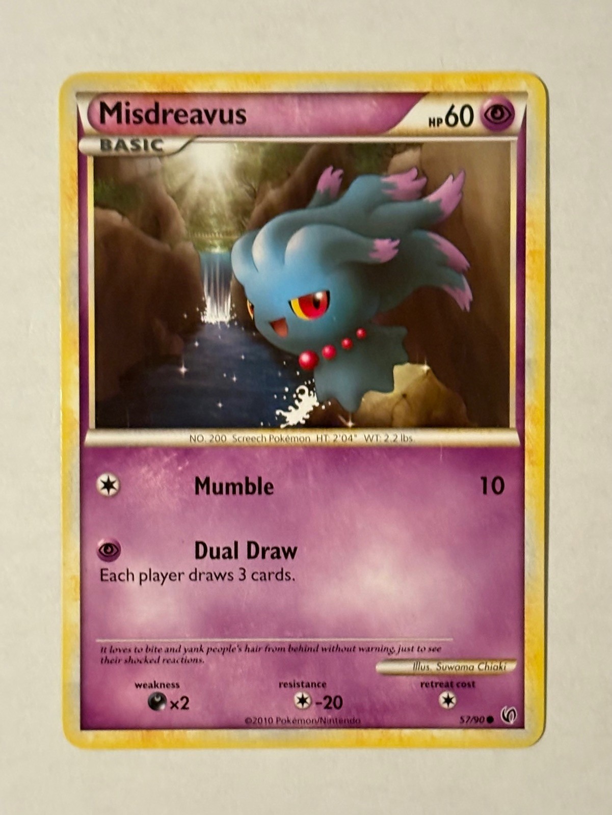 Misdreavus 57/90 Common HGSS Undaunted Pokemon Lightly Played
