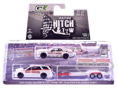 2018 DODGE DURANGO & 2021 CHALLENGER SRT W/TRAILER 1/64 BY