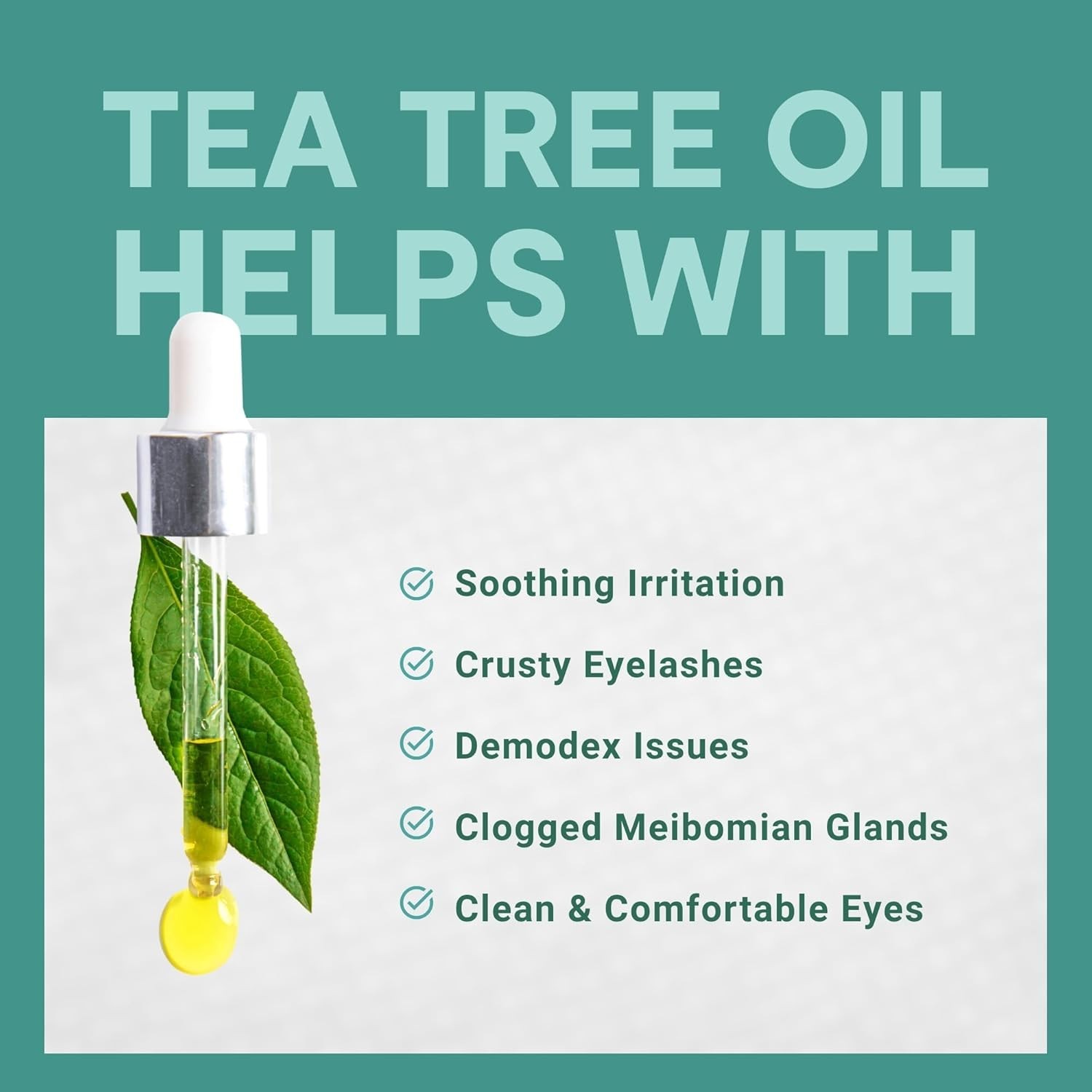 Hypoallergenic Tea Tree Eyelid Cleanser Wipes - 30 Gentle Towelettes for Eyes