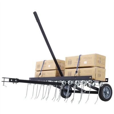 40-Inch Lawn Sweeper Tow Behind Dethatcher Landscape Rake Lawn Tractor Rake