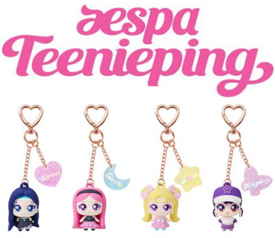 Aespa x Teenieping Cutie Figure Keyring Bag Charm Full set  Authentic Korea NEW