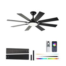 Ceiling Fans with Lights, 52 Inch Ceiling Fan with Light and Remote Control, ...