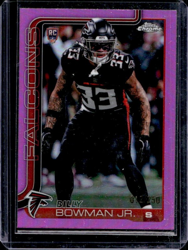 2025 Topps Chrome Billy Bowman Jr. Rookie RC Pink Refractor #/250 Falcons