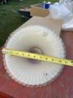 Vintage Glass Hanging Ceiling Light Shade White 3 Hole Chain 11" Round — photo 2