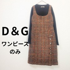 D&G Dolce & Gabbana Wool Blend Sleeveless Plaid Tweed Dress Brown Mix Lined 40