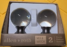 Allen + Roth Clear Acrylic Ball Gunmetal Drapery Curtain Rod Finials