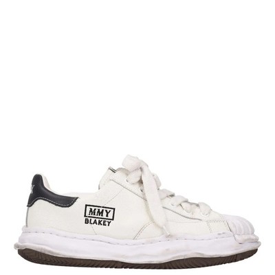 MIHARAYASUHIRO Herren MMY Blakey Low Leder Sneaker Weiß EU 44 UVP 445