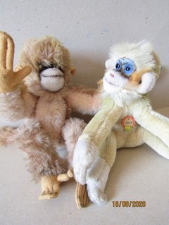 Pareja de monos Steiff Mungo y Hango años 60 ¡excelente!