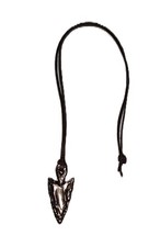 24" Copper Arrowhead Necklace on Leather Cord