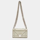 Dior Silver Shimmer Leather Mini Diorama Flap Bag