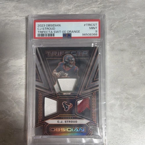 Panini Obsidian Trifecta C.J. Stroud Orange TRI-CST /49 PSA 9 Rookie MEM