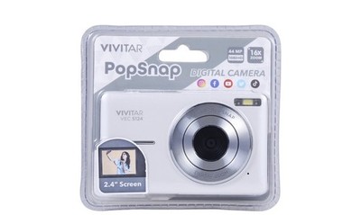 VIVITAR PopSnap Digital Camera VEC S124 2.4'' Screen 1080 HD 16x Zoom WHITE 44MP