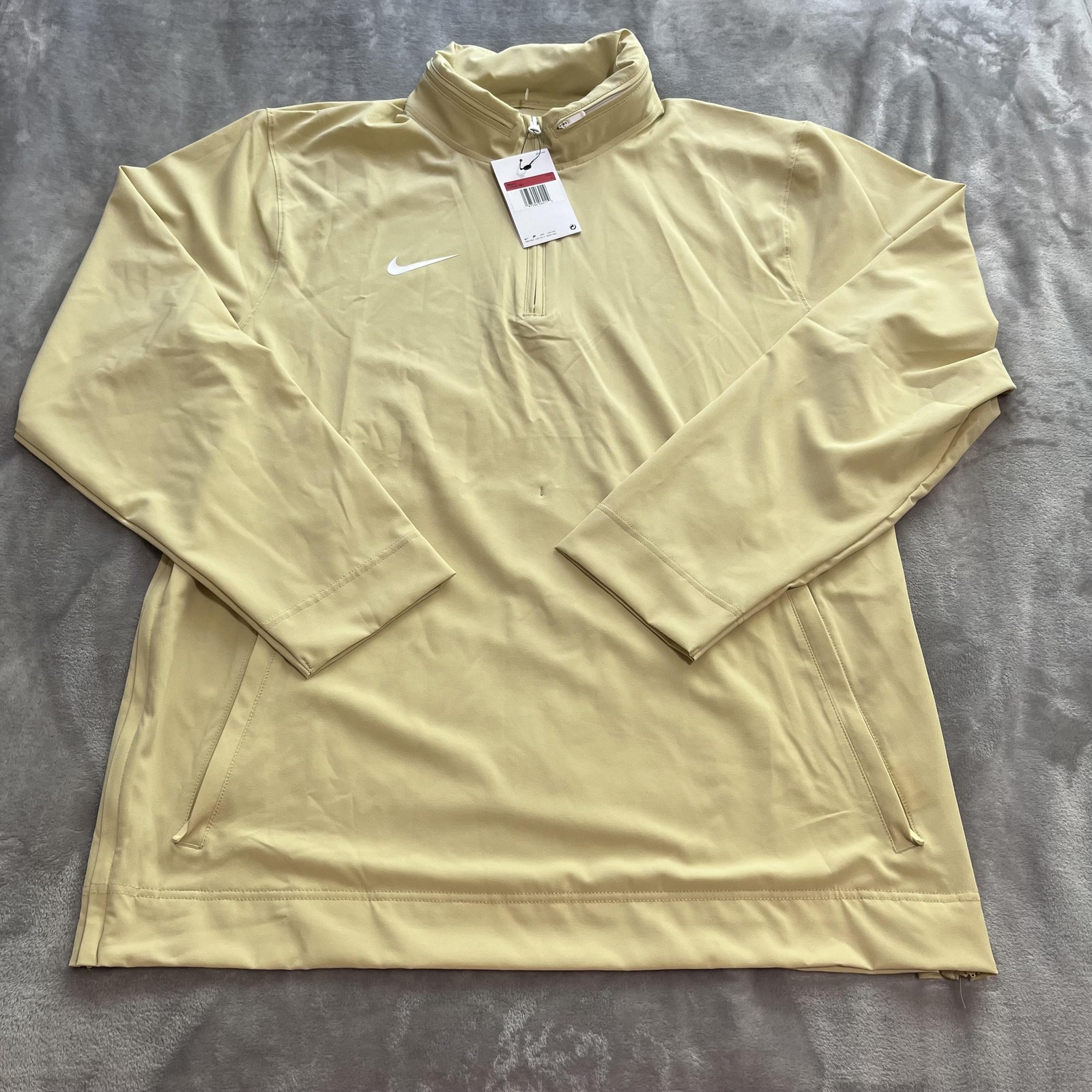 SACAI X NIKE Nike Coach Pullover Felpa con Cappuccio Giacca Uomo Grande Giallo FJ9545 783 Calcio 1 4 Zip