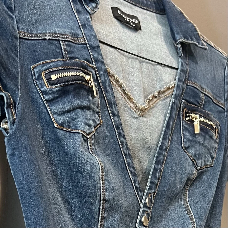 Vintage 2000s Y2K Bebe Distressed Denim Jumpsuit - Image 2 of 4