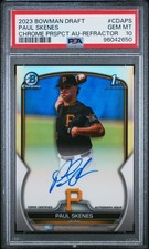 2023 Bowman Chrome Draft Paul Skenes Refractor 1st Rookie RC Auto /499 PSA 10