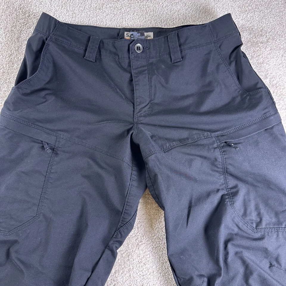 Pantalones cargo 5.11 Tactical Apex para hombre 14 L *35x32.5* negros Tech ropa de trabajo cremallera Foto 3 de 4