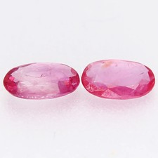 Pair 2pcs/0.46ct t.w Mixed Sizes Oval Natural Heated Pink Sapphire, Madagascar