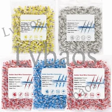 1000Pcs Solder Seal Sleeve Heat Shrink Butt Wire Connectors Terminals Waterproof