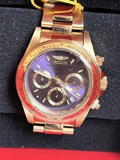 18257 Invicta Women  s 39.5mm Speedway Chronograph Gold Tone Purple Display Model