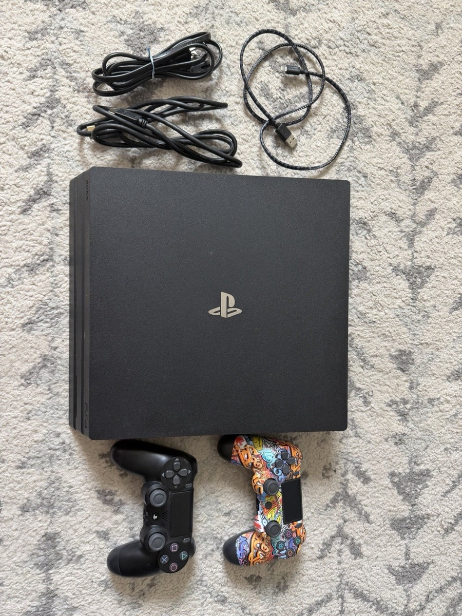 Sony PS4 Pro 1TB Console CUH-7215B Black Bundle - 2 Controllers 4