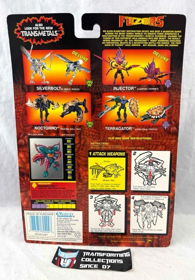 Transformers 1997 Beast Wars Razorclaw with VHS MOSC - Image 2 of 2