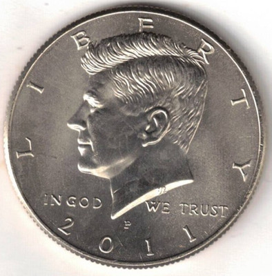 2011-P Brilliant Uncirculated Copper-Nickel Clad Copper Strike Half Dollar Coin!