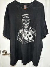 Las Vegas Aces Cards Skull Cowboy T Shirt Black Size 2XL The Duck Co