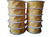30M Da Vinci Artfleur Geschenkband Dekoband 10 Rollen Gelb / Weiß 25 Mm Karoband
